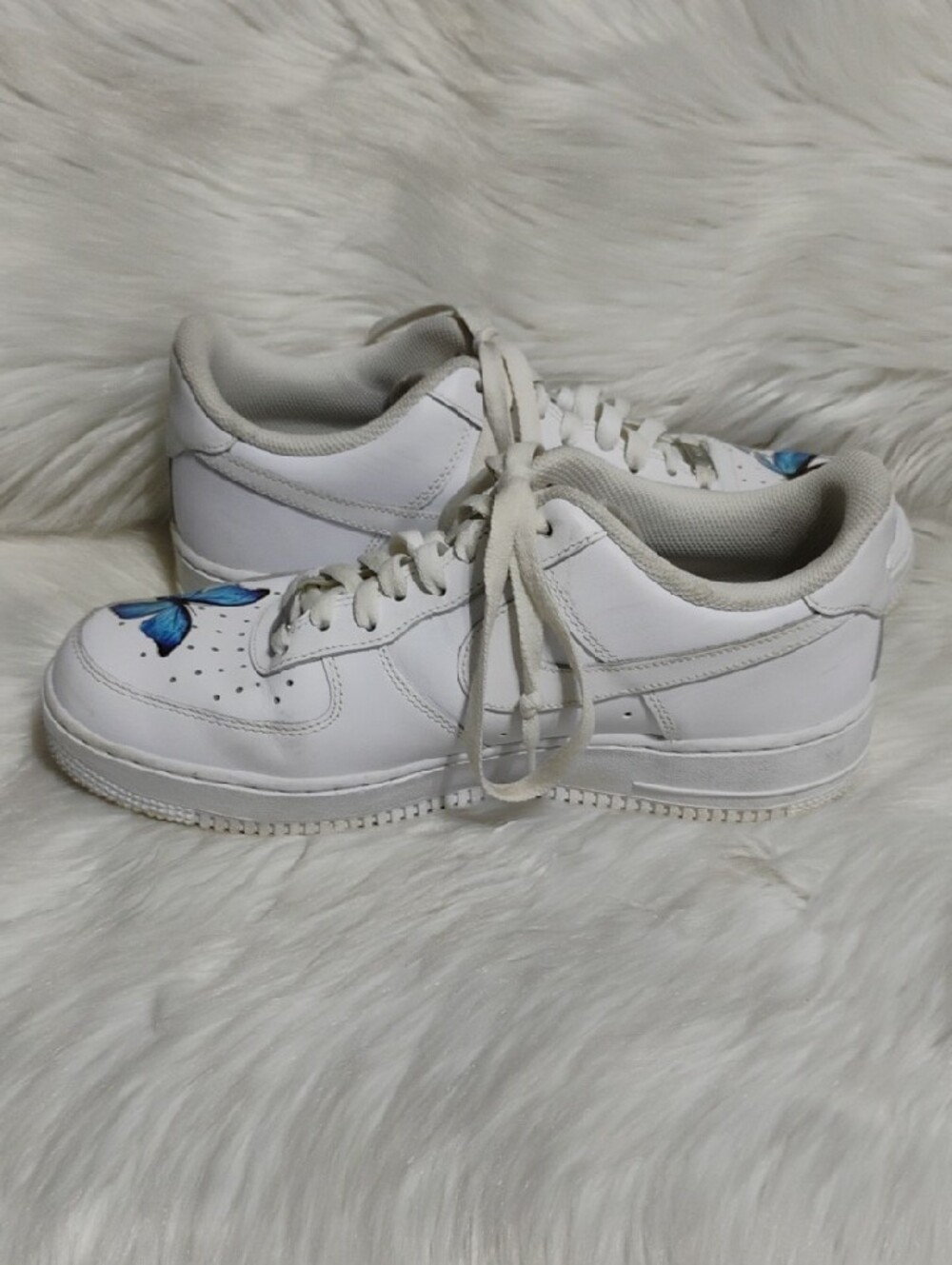 (C-64) Nike Air Force 1 Blue Butterfly Custom Design Sneakers - Picture 8 of 13